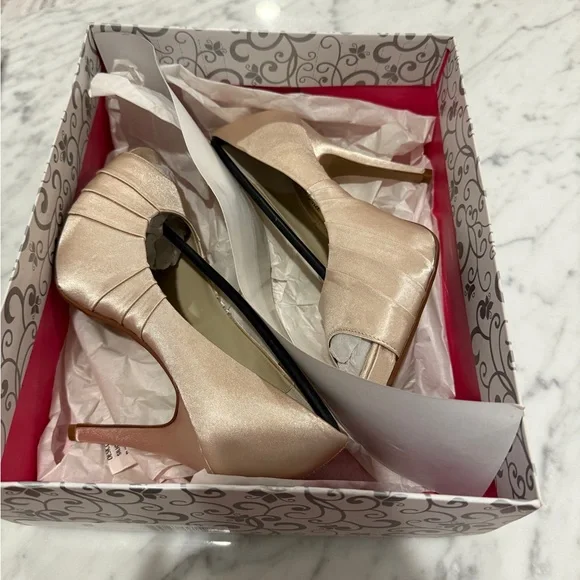 Champagne Peep-Toe Heels - Picture 4 of 5